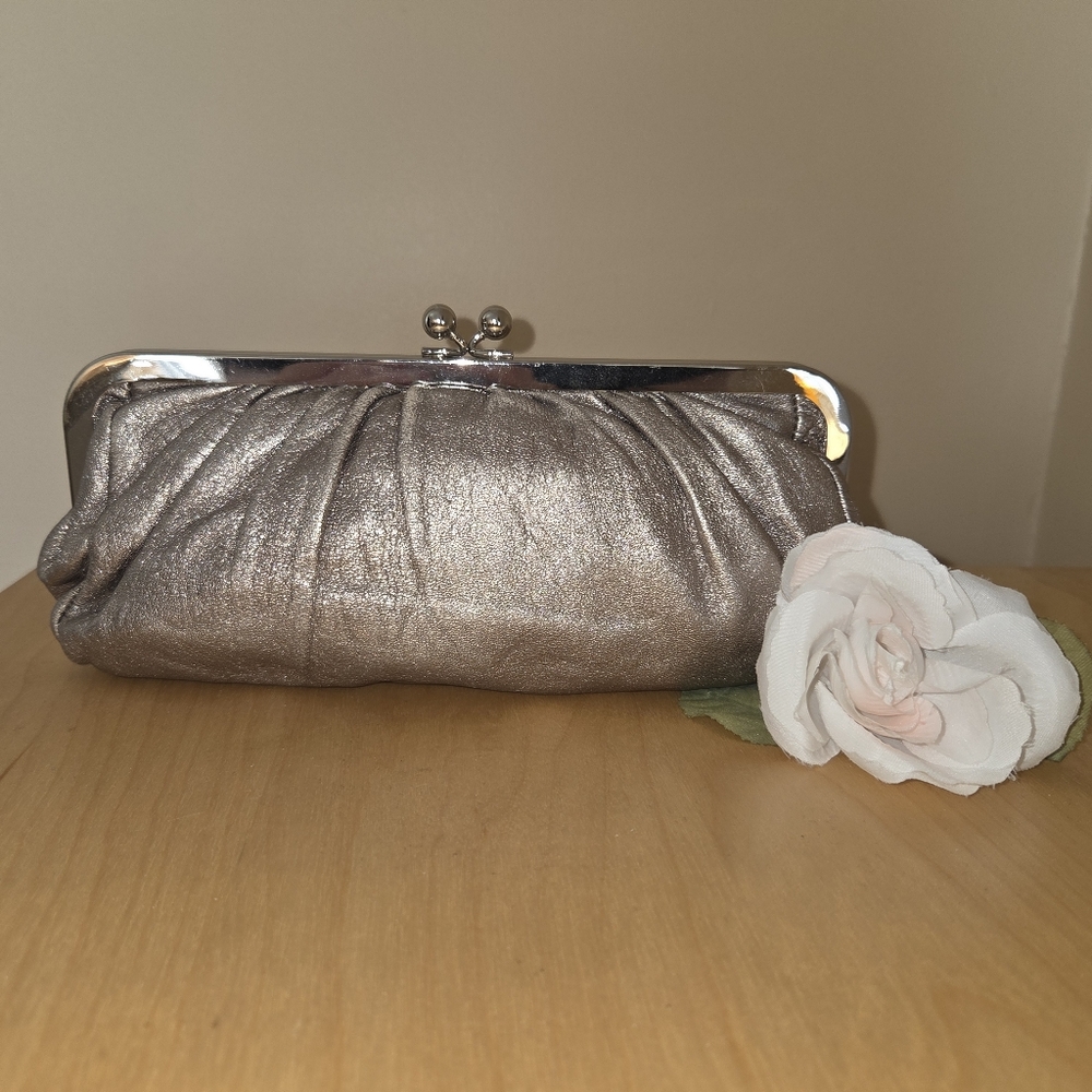 Express Metallic Silver Clutch Bag
